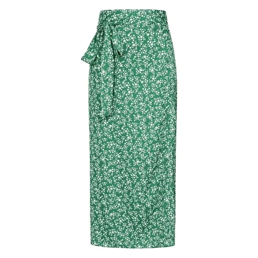 Wrap Skirt - Green Ditsy Lady Vintage Wrap Skirt