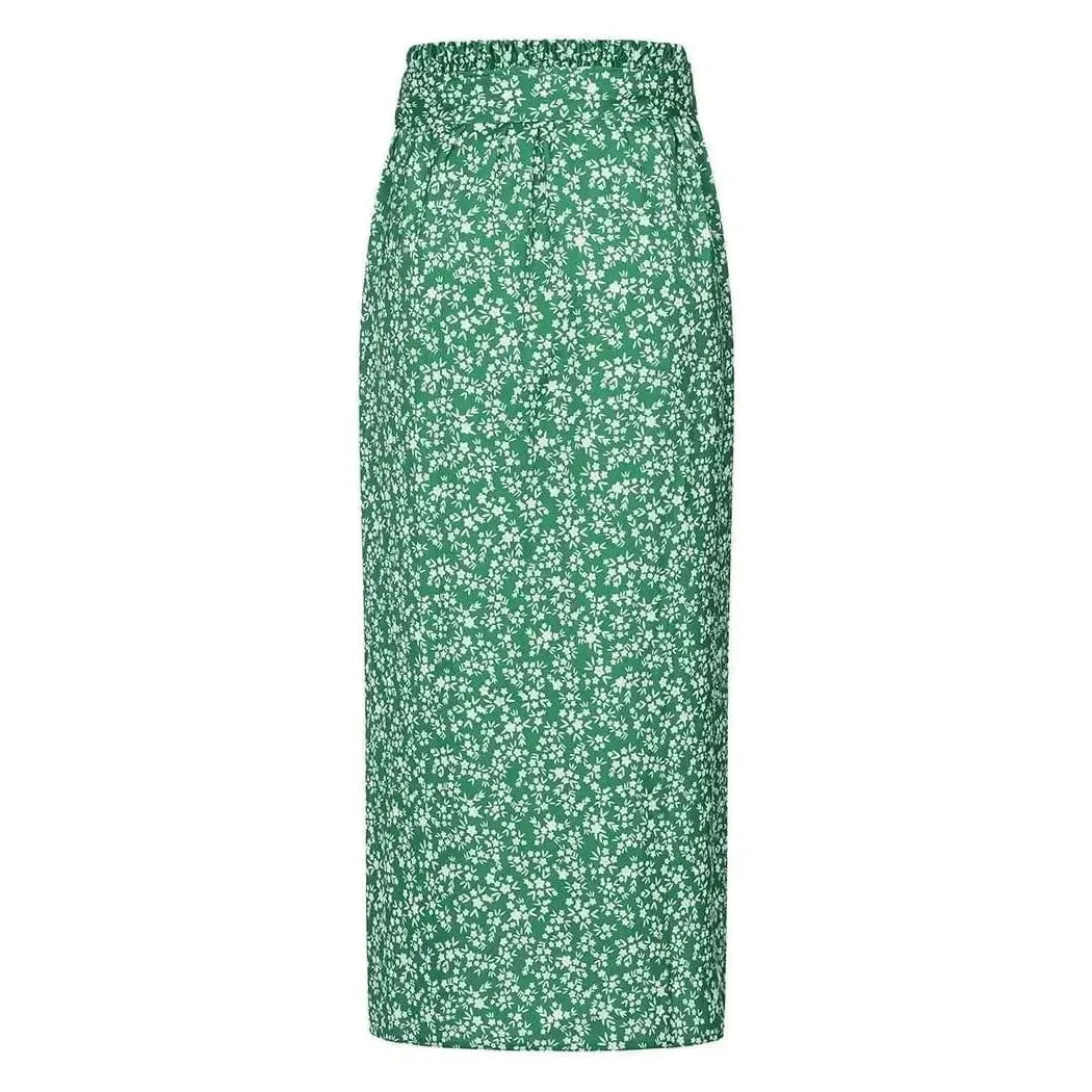 Wrap Skirt - Green Ditsy Lady Vintage Wrap Skirt