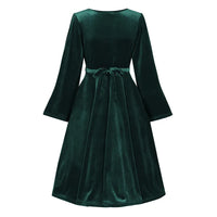 Thumbnail for Zelda Dress - Emerald Velvet