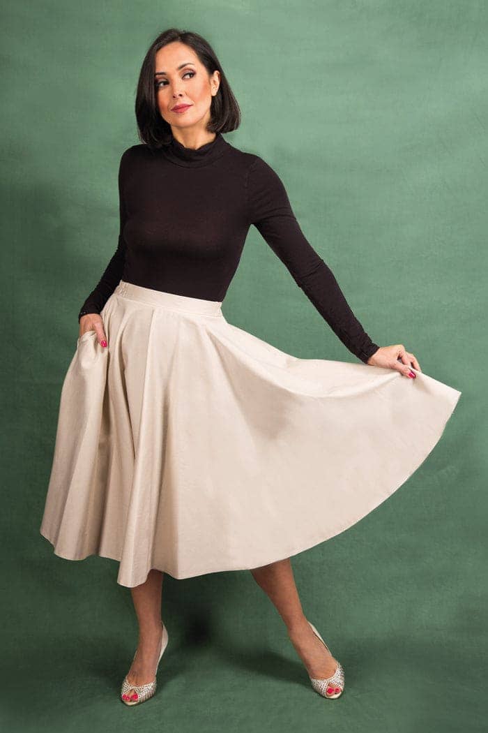 Full Circle Skirt - Cream - Lady V London