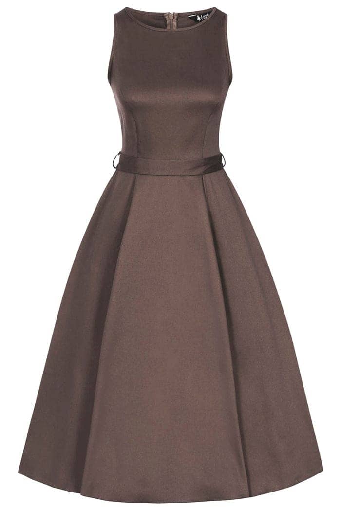 Hepburn Dress - Mocha - Lady V London