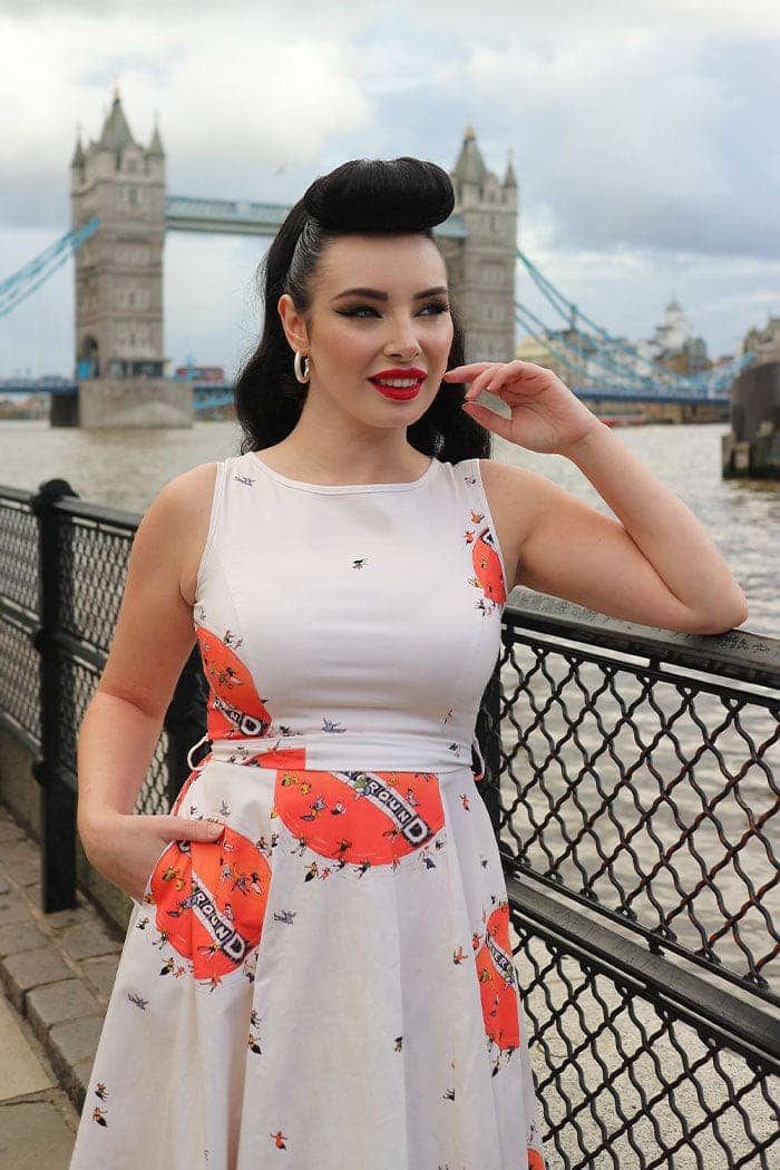 Hepburn Dress - Spiralling - Lady V London