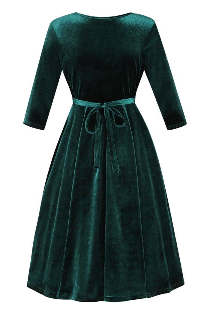 Lyra Dress - Emerald Velvet - Lady V London