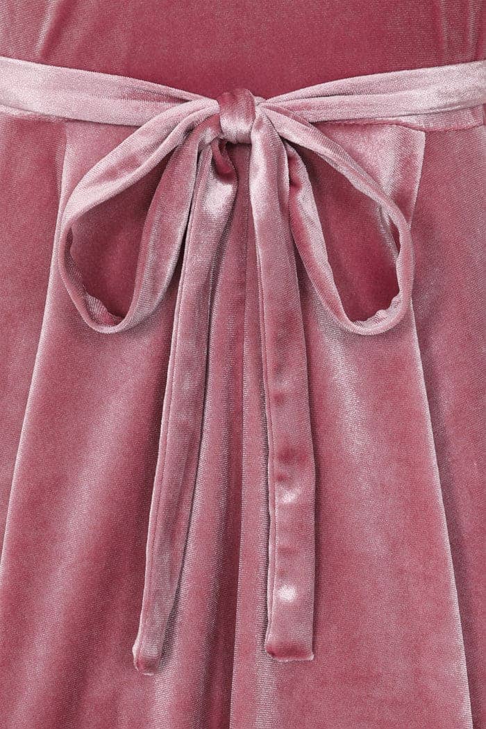 Lyra Mini Dress - Blush Velvet - Lady V London
