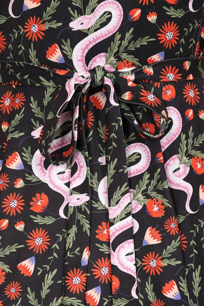 Lyra Mini Dress - Snake Floral - Lady V London