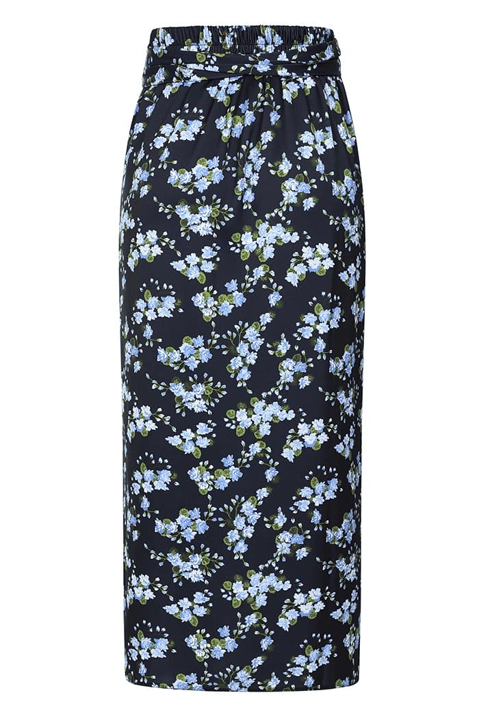 Wrap Skirt - Blue Floral - Lady V London