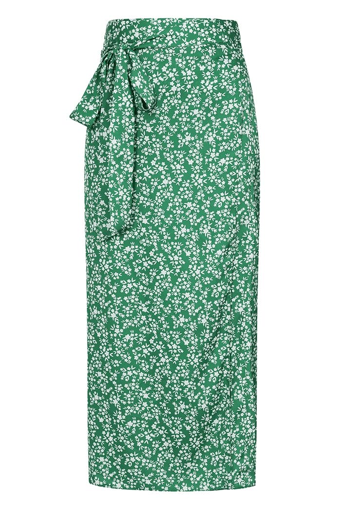 Wrap Skirt - Green Ditsy - Lady V London